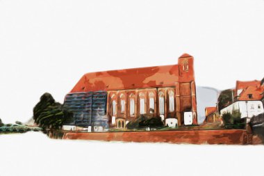 Wroclaw City Poland antika sanat eskizi çizimi