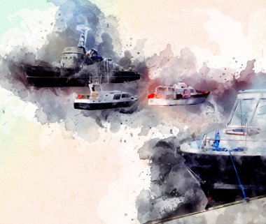 Askeri gemi, Atlantik Denizi 'nin engebeli çizimlerinden geçiyor.