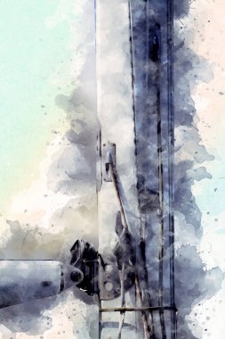 Askeri gemi, Atlantik Denizi 'nin engebeli çizimlerinden geçiyor.