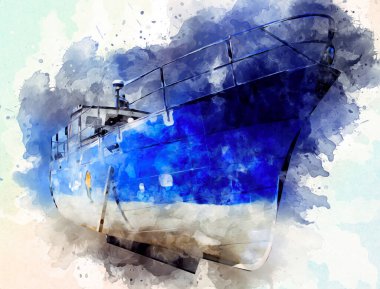 Askeri gemi, Atlantik Denizi 'nin engebeli çizimlerinden geçiyor.