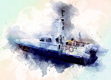 Yelkenli tekneler rıhtıma, liman sanatı illüstrasyonları klasik