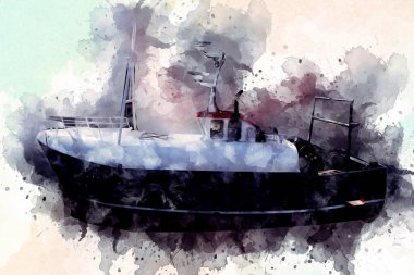 Yelkenli tekneler rıhtıma, liman sanatı illüstrasyonları klasik