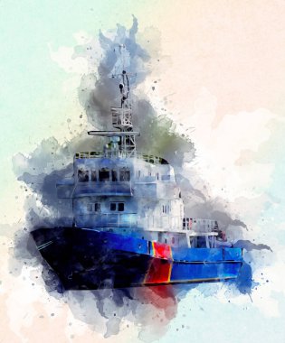 Yelkenli tekneler rıhtıma, liman sanatı illüstrasyonları klasik