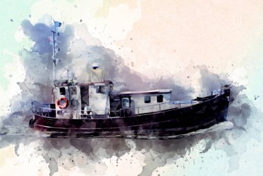 Yelkenli tekneler rıhtıma, liman sanatı illüstrasyonları klasik