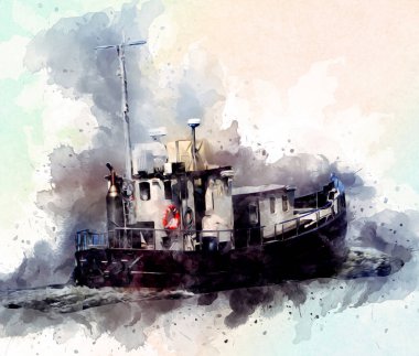 Yelkenli tekneler rıhtıma, liman sanatı illüstrasyonları klasik