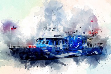 Yelkenli tekneler rıhtıma, liman sanatı illüstrasyonları klasik