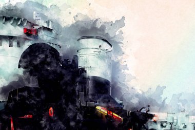 Savaş gemisi deniz illüstrasyonu antika sanat eseri çizimi