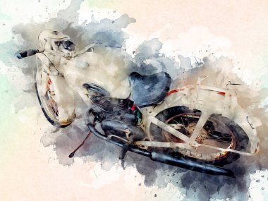 İkinci Dünya Savaşı 'ndan beri izole edilmiş beyaz bir geçmişi olan eski bir askeri motosiklet.