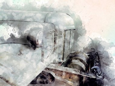 Zırhlı Araç Teknik Askeri Kamyon Sanat Çizimi