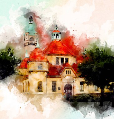 Sopot sanat çiziminde kare ve gezinti mimari dönüm noktası