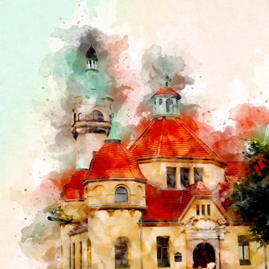 Sopot sanat çiziminde kare ve gezinti mimari dönüm noktası