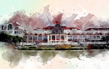 Sopot sanat çiziminde kare ve gezinti mimari dönüm noktası