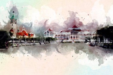 Sopot sanat çiziminde kare ve gezinti mimari dönüm noktası