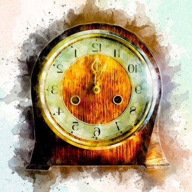 Eski antika klasik saatlerin eski kağıt arka plandaki tuşları.