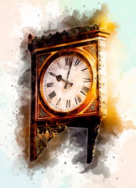 Eski antika klasik saatlerin eski kağıt arka plandaki tuşları.