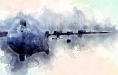 Amerikan savaş uçağı resim sanatı klasiği çiziyor.