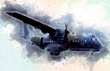 Amerikan savaş uçağı resim sanatı klasiği çiziyor.