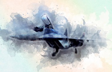 Amerikan savaş uçağı resim sanatı klasiği çiziyor.