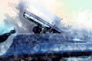 Amerikan savaş uçağı resim sanatı klasiği çiziyor.