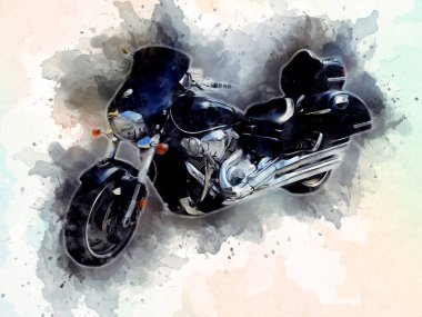Motosiklet görüntüleme rengi izole edilmiş sanat antika retro