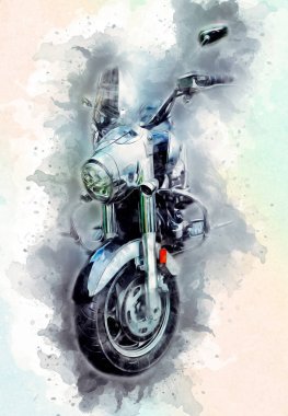 Motosiklet görüntüleme rengi izole edilmiş sanat antika retro