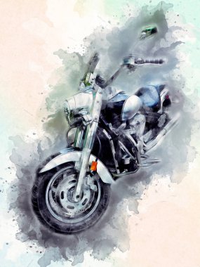 Motosiklet görüntüleme rengi izole edilmiş sanat antika retro