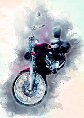 Motosiklet görüntüleme rengi izole edilmiş sanat antika retro