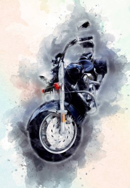 Motosiklet görüntüleme rengi izole edilmiş sanat antika retro