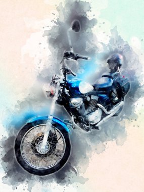 Motosiklet görüntüleme rengi izole edilmiş sanat antika retro