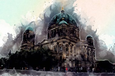 Berlin sanat eskizi çizimi eğlenceli tasarım antika retro