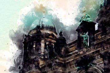 Berlin sanat eskizi çizimi eğlenceli tasarım antika retro