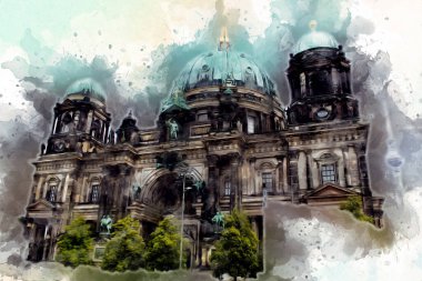 Berlin sanat eskizi çizimi eğlenceli tasarım antika retro