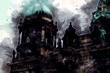 Berlin sanat eskizi çizimi eğlenceli tasarım antika retro