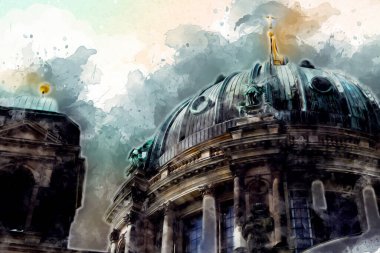 Berlin sanat eskizi çizimi eğlenceli tasarım antika retro