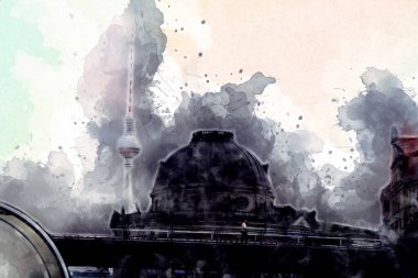 Berlin sanat eskizi çizimi eğlenceli tasarım antika retro