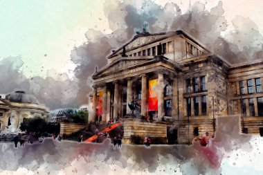 Berlin sanat eskizi çizimi eğlenceli tasarım antika retro