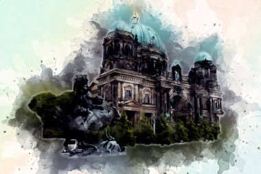 Berlin sanat eskizi çizimi eğlenceli tasarım antika retro