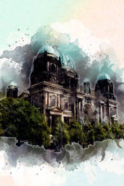 Berlin sanat eskizi çizimi eğlenceli tasarım antika retro