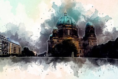 Berlin sanat eskizi çizimi eğlenceli tasarım antika retro