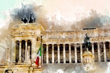 Roma İtalya sanatı eskiz çizimi eğlenceli tasarım antika retro