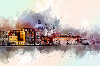 Venedik sanat eskizi çizimi eğlenceli tasarım antika retro