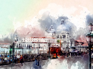 Venedik sanat eskizi çizimi eğlenceli tasarım antika retro