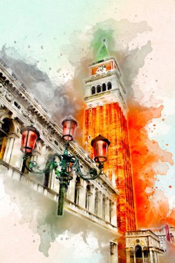 Venedik sanat eskizi çizimi eğlenceli tasarım antika retro