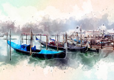 Venedik sanat eskizi çizimi eğlenceli tasarım antika retro