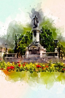 Varşova şehir manzarası dış sanat çizimi çizimi