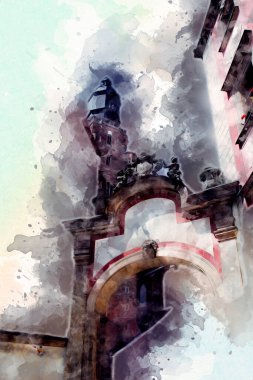 Wroclaw City Poland antika sanat eskizi çizimi