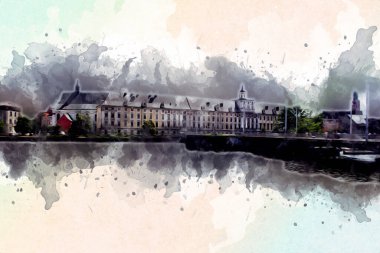 Wroclaw City Poland antika sanat eskizi çizimi