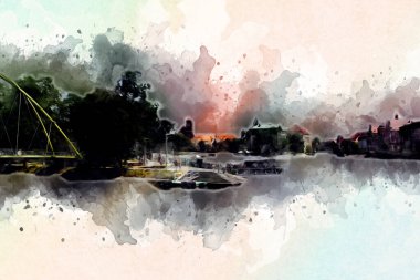 Wroclaw City Poland antika sanat eskizi çizimi