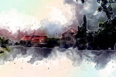 Wroclaw City Poland antika sanat eskizi çizimi