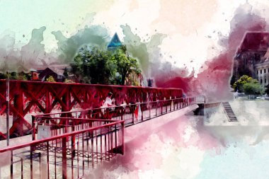 Wroclaw City Poland antika sanat eskizi çizimi